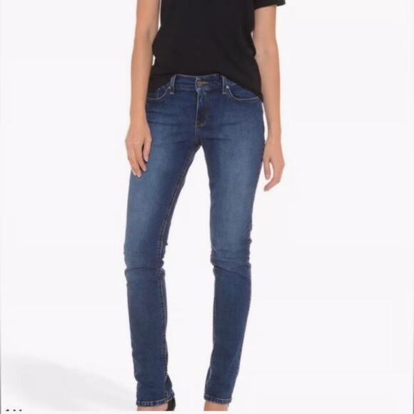 Mott & Bow Jeans Women's 27 Dark Blue Boyfriend Fit Mid Rise 5-Pocket Denim - Picture 1 of 9